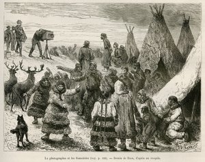 Fotografie en Samoiedes van de Caborova-regio (Zweden), tekening door Riou, ter illustratie van het verhaal van professor Nils Adolf Erik (Eric) Baron Nordenskjold (Nordenskiold) (1832-1901): Zweedse Pool Expeditie door Unknown artist