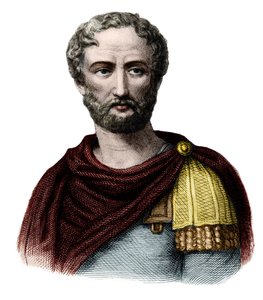 Plinius de Oudere (23-79) - Portret van Gaius Plinius Secundus de Oudere (Plinius de Oudere) (Plinio il Vecchio) (23-79), natuuronderzoeker en Latijns schrijver. Gravure uit de 19e eeuw. Privécollectie. door Unknown artist