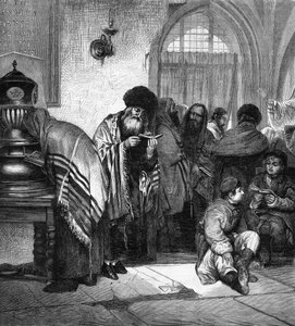 Poolse joden vieren de grote verzoendag (Jom Kipoer). door Unknown artist