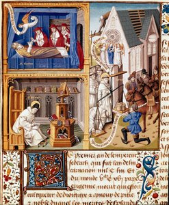 Paus Eugenius III stierf in 1153. Sint Bernardus van Clairvaux. Wapens van Jacques d