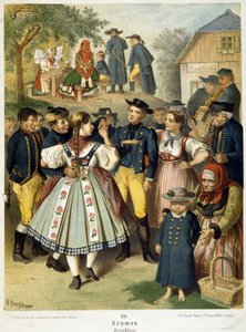 Populair bal in Bohemen rond 1870