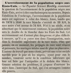 Bevolkingsgroei in de Verenigde Staten: racistische opmerking in het boek volgens een artikel in Popular Science Monthly door Unknown artist