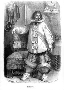 Porthos - in De 3 Musketiers door Alexandre Dumas Père. door Unknown artist