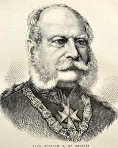 Portret Wilhelm I van Duitsland/Pruisen 1870 (gravure) door Unknown artist