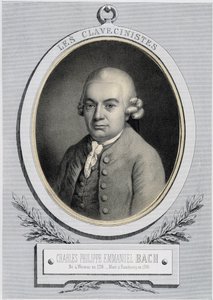 Portret in medaillon van Carl Philipp Emanuel Bach (1714-1788), zoon van Johann Sebastian Bach, n.d. 19e eeuw