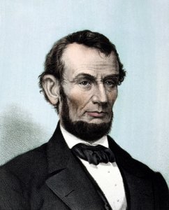 Portret van Abraham Lincoln (1809 - 1865) 16e president van de Verenigde Staten. door Unknown artist