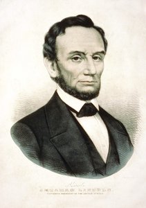 Portret van Abraham Lincoln. Amerikaanse staatsman (1809 tot 1865) door Unknown artist