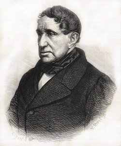 Portret van Achille Léonce Victor Charles de Broglie (1785 - 1870), hertog van Broglie. Gravure uit de 19e eeuw