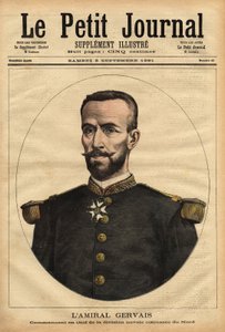 Portret van Admiraal Gervais (1837-1921), Bevelhebber van de Marine Divisie van het Noorden. Gravure in Le petit journal 5/09/1891. Selva