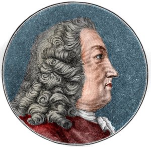 Portret van Albrecht von Haller, Zwitserse fysioloog en botanicus (1708-1777). Gravure door Unknown artist