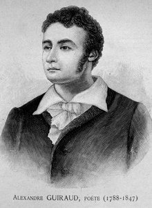 Portret van Alexandre Guiraud, dichter (1788-1847) - gravure 19e eeuw door Unknown artist