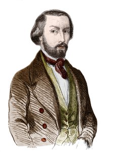 Portret van Alfred de Musset (1810-1857) Franse dichter. door Unknown artist