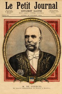 Portret van Alphonse Chodron de Courcel (1835-1919), Franse politicus, diplomatieke carrière, in Duitsland (1881-1886) en het Verenigd Koninkrijk (1894-1898), voorzitter van de raad van bestuur van de Paris Orleans spoorwegen en lid van de academie van mor door Unknown artist