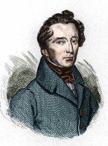 Portret van Alphonse de Lamartine (1790 - 1869) Franse dichter. door Unknown artist