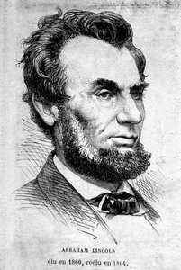 Portret van de Amerikaanse president Abraham Lincoln (1809 - 1865). door Unknown artist