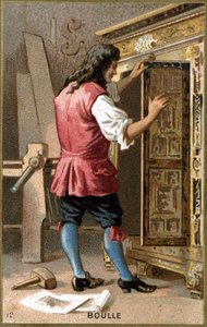 Portret van André Charles Boulle (1642 - 1732) Franse meubelmaker. Chromolithografie van de 19e eeuw door Unknown artist