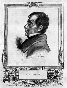 Portret van Andre Marie Ampere (1775 - 1836) Franse natuurkundige. door Unknown artist