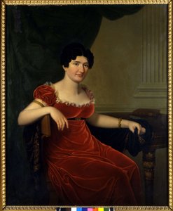 Portret van Antonietta Fagnani Arese, geliefde vrouw van de Italiaanse dichter Ugo Foscolo. Schilderij uit de 19e eeuw