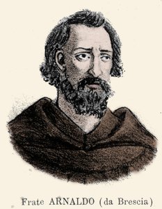 Portret van Arnaud de Brescia (Arnaldo da Brescia) (1090 - 1155), Italiaanse politieke en religieuze hervormer door Unknown artist