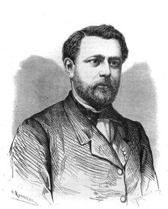 Portret van Arthur Chervin (1850-1921), oprichter en directeur van het Institut des Bègues in Parijs. Gravure in 