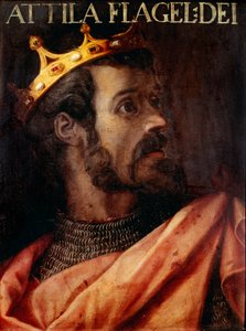 Portret van Attila, koning van de Hunnen door Unknown artist