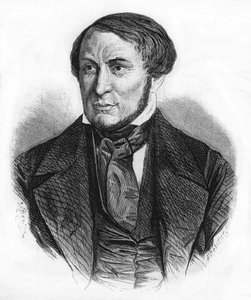 Portret van Auguste Barbier (1805 - 1882), Franse schrijver. Gravure uit 1870 door Unknown artist