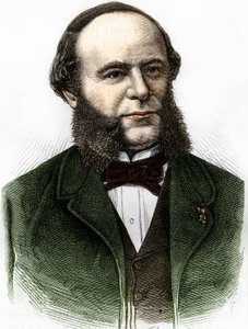 Portret van Auguste Pouyer-Quertier (Pouyer Quertier) (1820 - 1891). Gravure uit het einde van de 19e eeuw. door Unknown artist