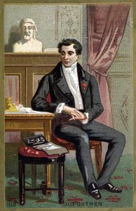 Portret van Baron Guillaume Dupuytren (1777-1835), Franse chirurg. Chromolithografie eind 19e eeuw. door Unknown artist