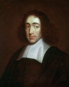 Portret van Baruch Spinoza (1632-1677), Nederlandse filosoof, ook bekend als Bento de Espinosa of Benedictus de Spinoza - anoniem schilderij. Privécollectie. door Unknown artist