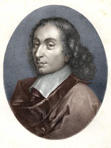 Portret van Blaise Pascal - gravure uit de 19e eeuw
