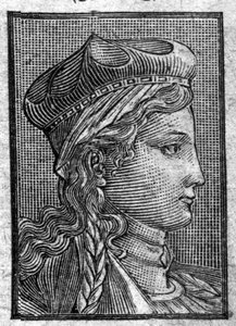 Portret van Brunehaut (of Brunehilde) (ca. 534-613) vrouw van Sigebert I. door Unknown artist