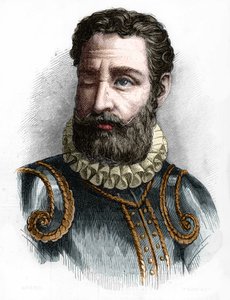 Portret van Camoens Luis Vaz de Camoens, Portugese dichter (1525-1580). door Unknown artist
