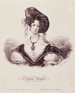 Portret van Caroline Ungher (gravure)