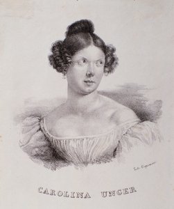 Portret van Caroline Ungher (Unger) (gravure)