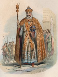 Portret van Karel de Grote (742-814), Koning van Frankrijk. Gravure uit 1868 in 
