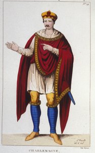 Portret van Karel de Grote of Karel I de Grote (742 - 814) koning van de Franken gegraveerd 1830 door Unknown artist