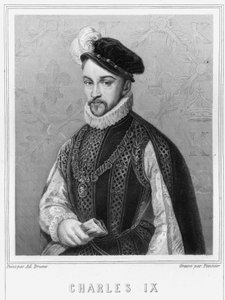 Portret van Karel IX (1550-1574), Koning van Frankrijk - in "Histoire des Français" door Lavallée, gravure, sd.