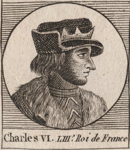 Portret van Karel VI (1368-1422), koning van Frankrijk - Karel VI (1368-1422) koning van Frankrijk door Unknown artist