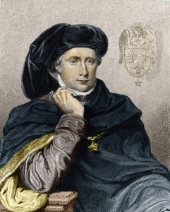 Portret van Karel VI de Geliefde of de Gek (1368 - 1422), koning van Frankrijk - in Histoire des Français door Lavallée, gravure, sd.