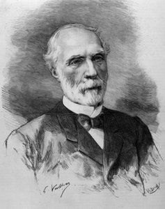 Portret van Charles de Freycinet (1828 - 1923), voorzitter van de Raad van Ministers. Gravure van de 19e eeuw