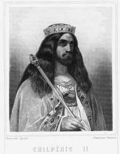 Portret van Childeric III (v. 670 - 721), Koning van Neustrië - in 