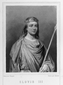 Portret van Clovis III (? - 695), Koning van Austrasië - in 