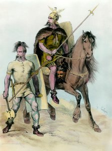 Portret van Clovis I te paard (465 - 511) koning van de Franken door Unknown artist