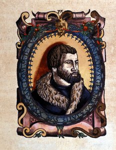 Portret van Conrad Gesner (1516 - 1565) arts uit Zürich na de Historia Animalium door Conrad Gesner, Tiguri 1560. Biblioteca nazionale Braidense. Milaan door Unknown artist