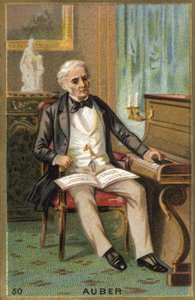 Portret van Daniel François Esprit Auber (1782-1871), Franse componist. Chromolithografie 19e eeuw door Unknown artist