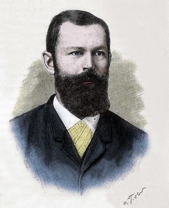 Portret van Emil Hermann Fischer (1852-1919). Duitse chemicus. door Unknown artist