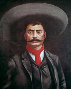 Portret van Emiliano Zapata (1879-1919), Mexicaans door Unknown artist