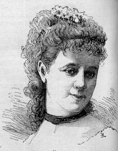 Portret van Emilie Broisat (1848-1929), Franse comédienne, lid van de Comédie Française. Gravure in 