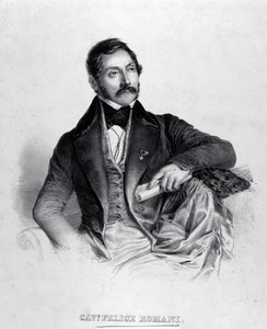 Portret van Felice Romani, librettist, dichter en Italiaanse criticus (1788-1865). door Unknown artist