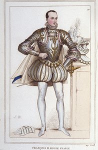 Portret van Francois II (1544 - 1560), Koning van Frankrijk gravure uit 1830